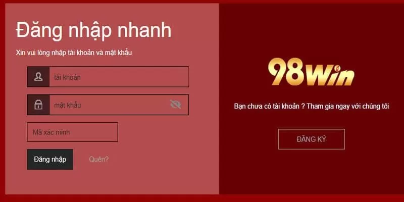 Hướng dẫn đăng nhập vào nhà cái 98WIN cho tân thủ